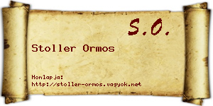 Stoller Ormos névjegykártya